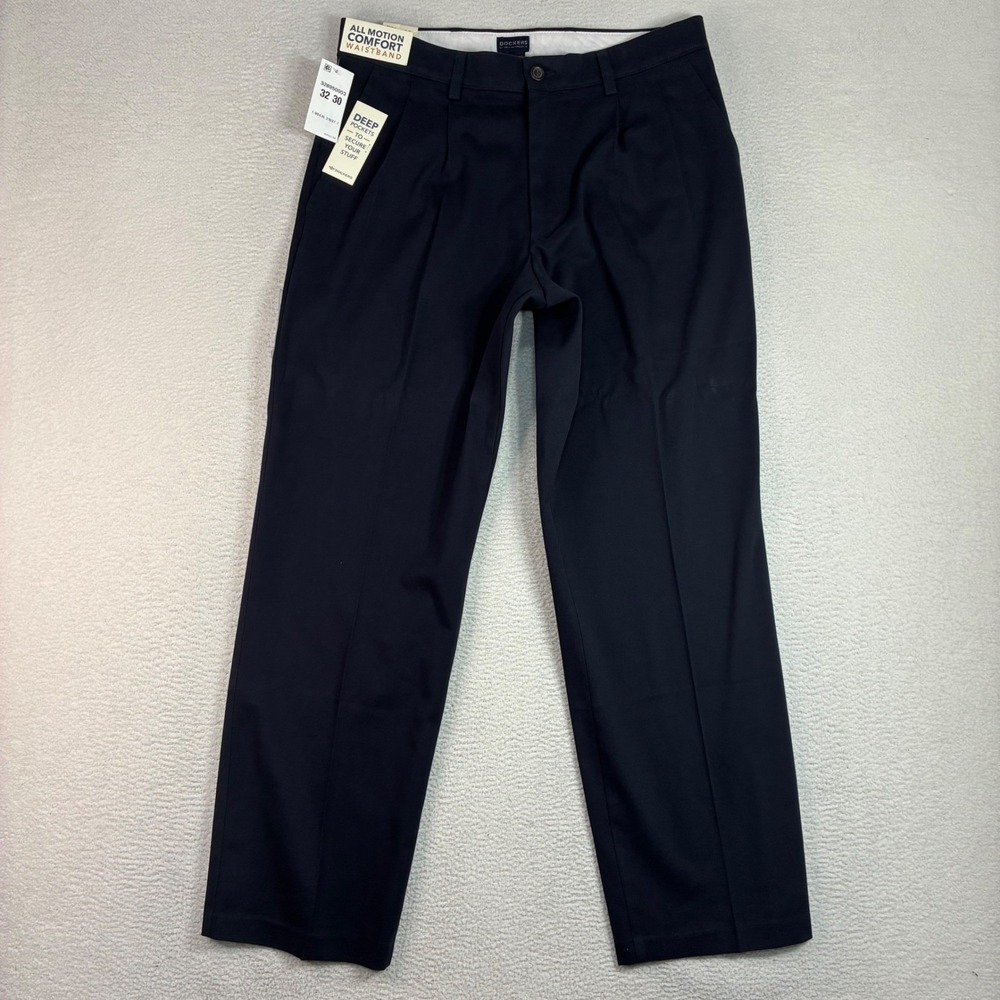 Dockers Easy Khaki Chino Pant Men 32x30 Blue Classic Stretch Cotton Comfort NWT
